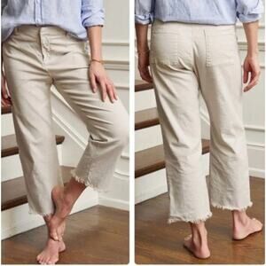 Frank & Eileen Kinsale Trouser Cotton Linen High Rise Wide Leg - Cement Size 6